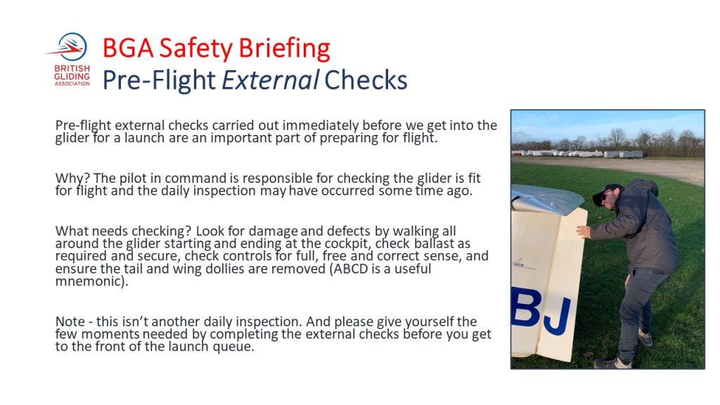 Pre-flight external walkaround checks